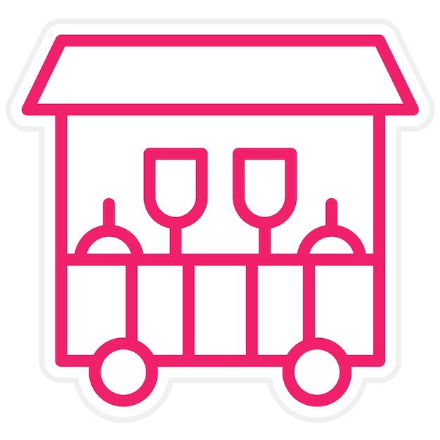 Diseño vectorial de los iconos de los puestos de alimentos