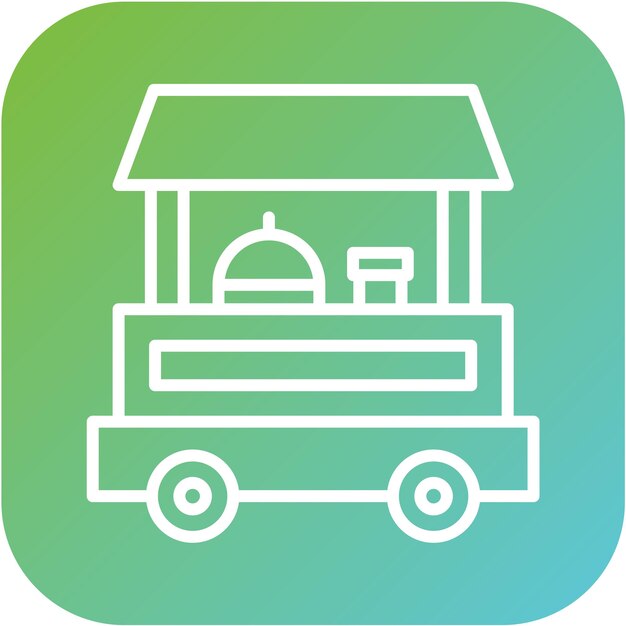 Diseño vectorial de los iconos de los puestos de alimentos