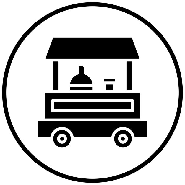 Diseño vectorial de los iconos de los puestos de alimentos