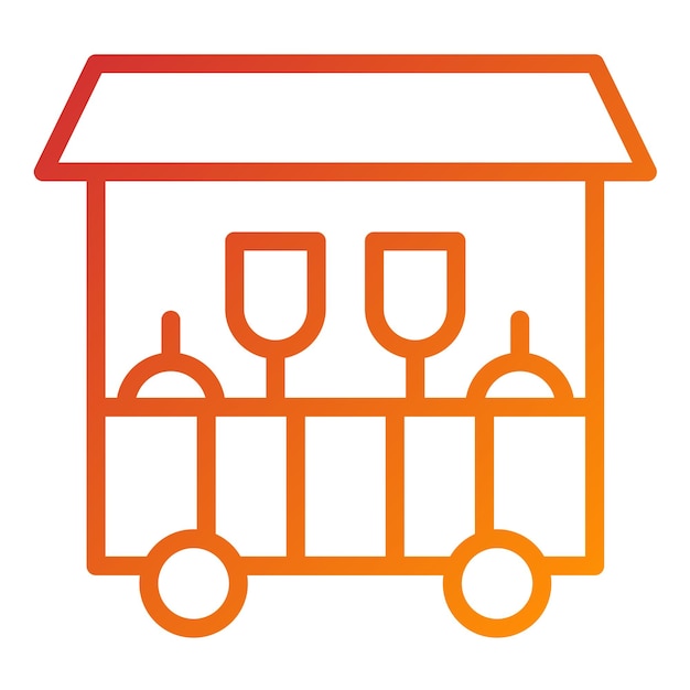 Diseño vectorial de los iconos de los puestos de alimentos