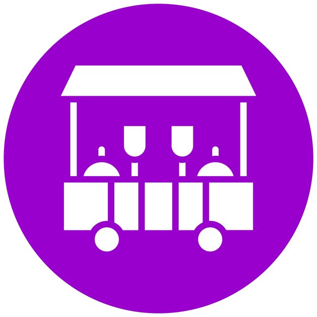 Diseño vectorial de los iconos de los puestos de alimentos