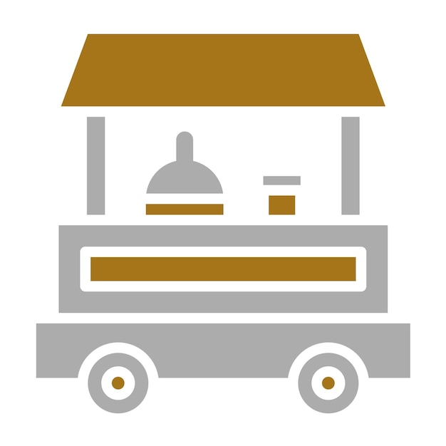 Diseño vectorial de los iconos de los puestos de alimentos
