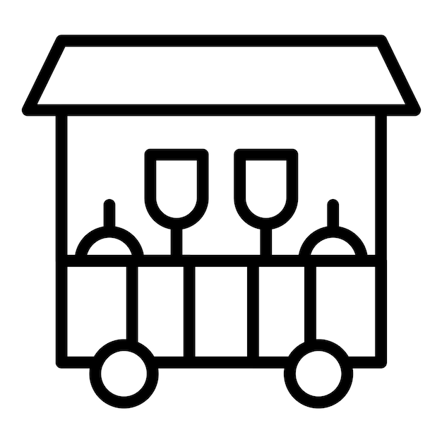 Diseño vectorial de los iconos de los puestos de alimentos