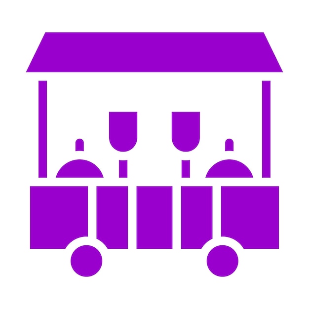 Diseño vectorial de los iconos de los puestos de alimentos