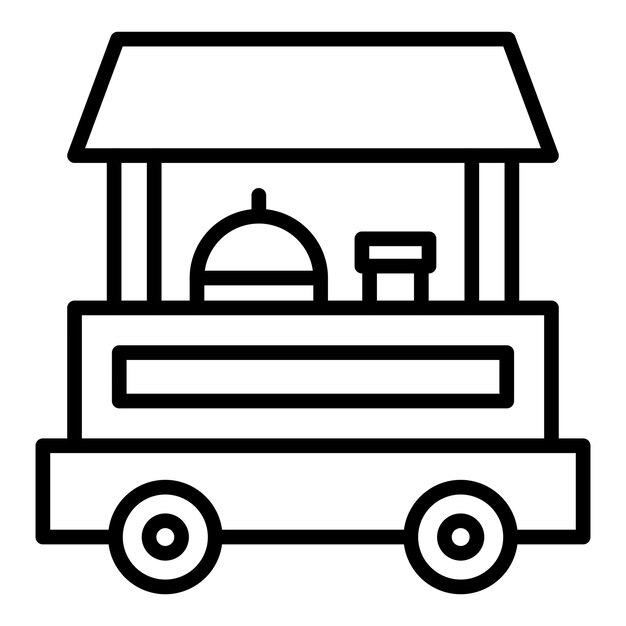 Diseño vectorial de los iconos de los puestos de alimentos