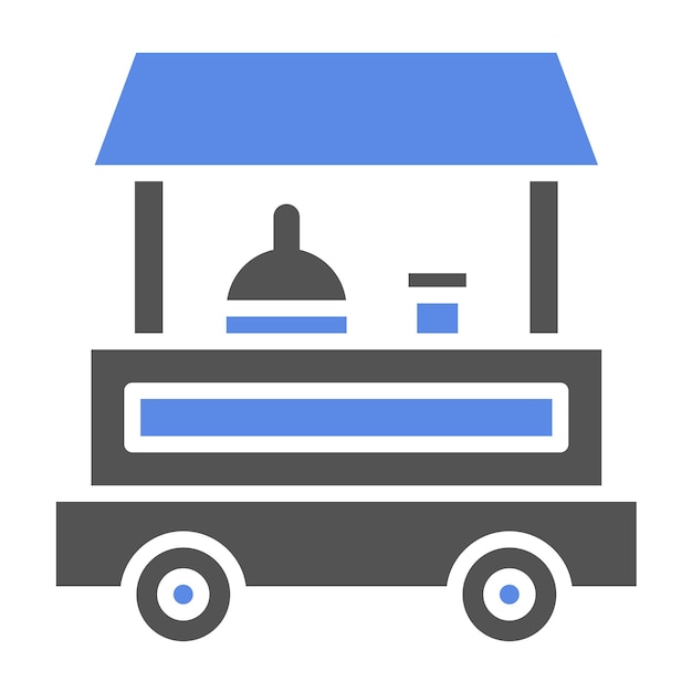 Diseño vectorial de los iconos de los puestos de alimentos