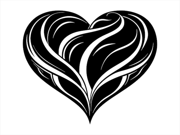 Diseño vectorial de íconos de silueta negra de corazón deformado