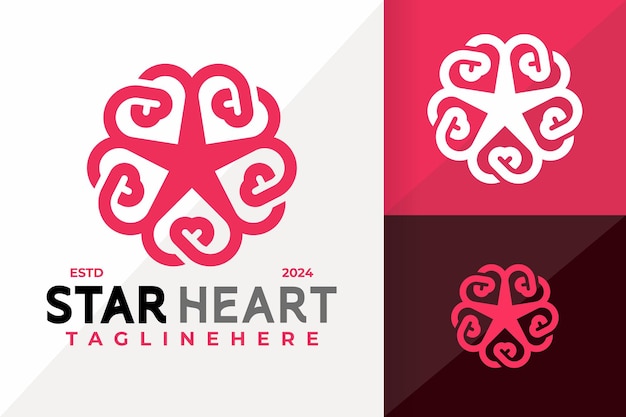 Diseño vectorial de íconos de Star Flowers Diseño de logotipos creativos y simples Ilustración