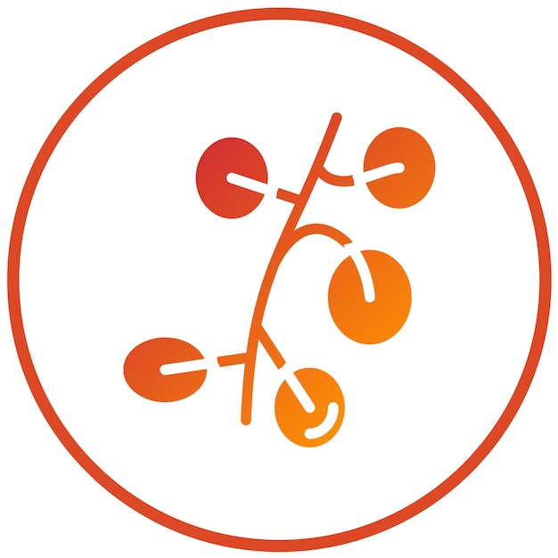 Diseño vectorial de los íconos de los tomates de cereza