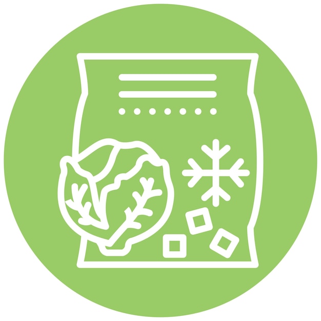 Diseño vectorial de los iconos de las verduras congeladas