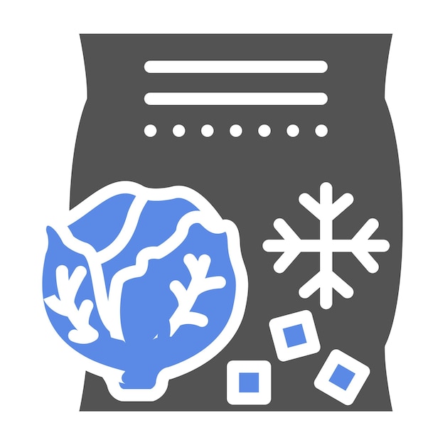 Diseño vectorial de los iconos de las verduras congeladas