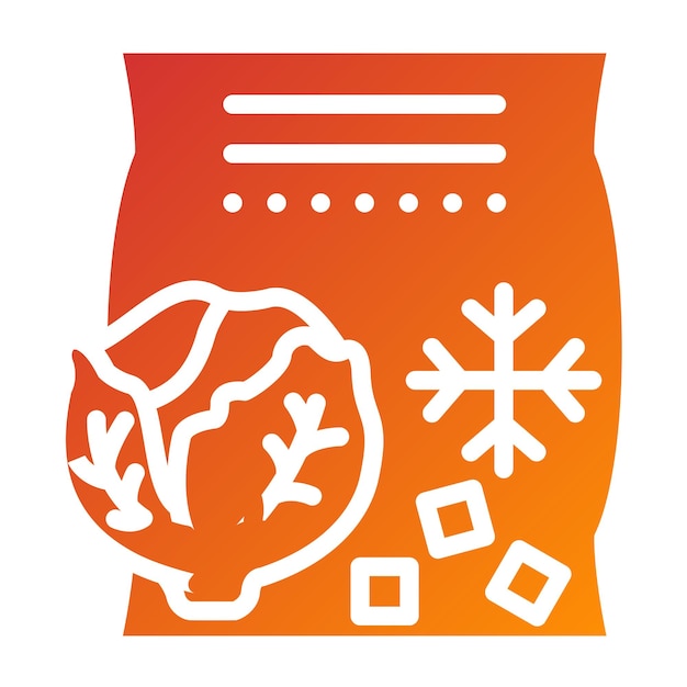 Diseño vectorial de los iconos de las verduras congeladas