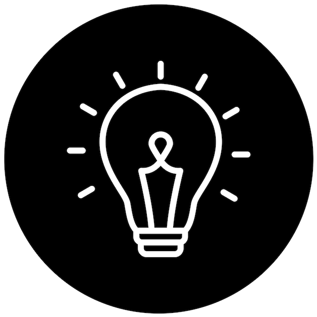 Diseño vectorial de la idea del estilo del icono de la bombilla