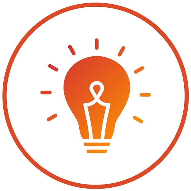 Diseño vectorial de la idea del estilo del icono de la bombilla
