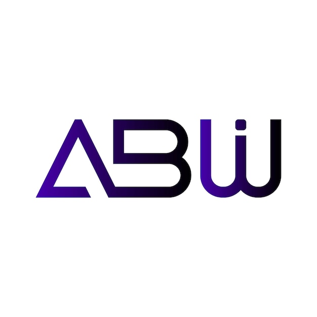 El diseño vectorial de identidad empresarial del sello de letras minimalista moderno con gradiente de monograma inicial del logotipo ABW