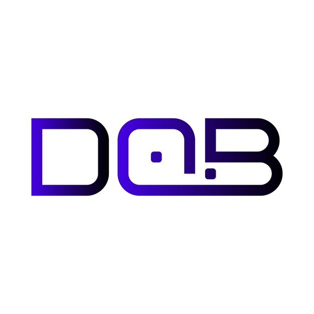 El diseño vectorial de identidad empresarial del sello de letras minimalista moderno con gradiente de monograma inicial del logotipo DOB