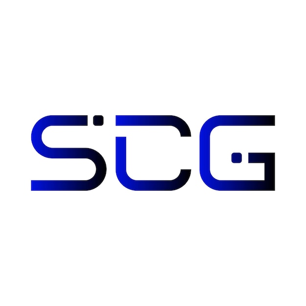 El diseño vectorial de identidad empresarial del sello de letras minimalista moderno con gradiente de monograma inicial del logotipo de SCG