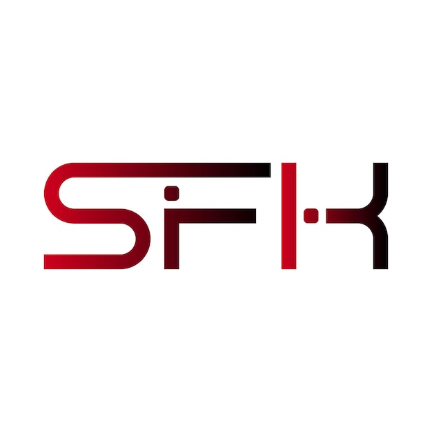 El diseño vectorial de identidad empresarial del sello de letras minimalista moderno con gradiente de monograma inicial del logotipo SFK