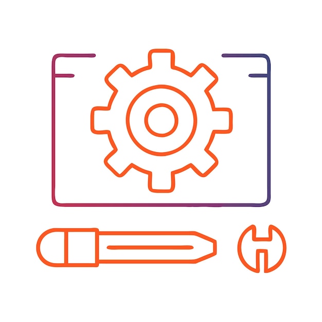 Diseño vectorial Ilustración del estilo del icono de la configuración del engranaje