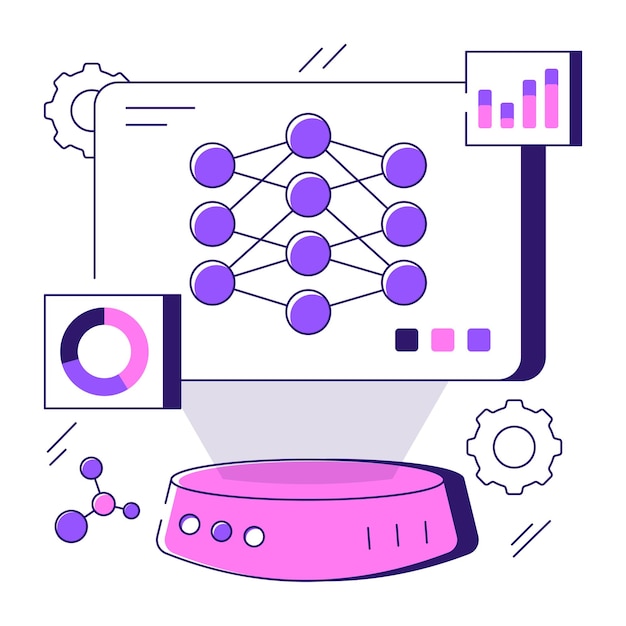 Diseño vectorial de ilustración de la estructura química de la topología