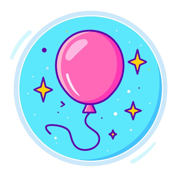 Vector el diseño vectorial de la ilustración de globos de dibujos animados rosados para la celebración