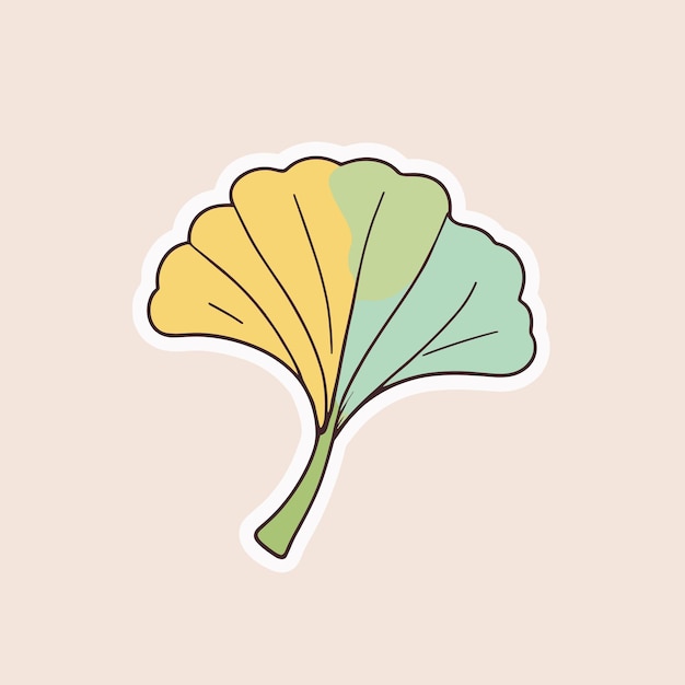Diseño vectorial de la ilustración de la hoja de Gingko