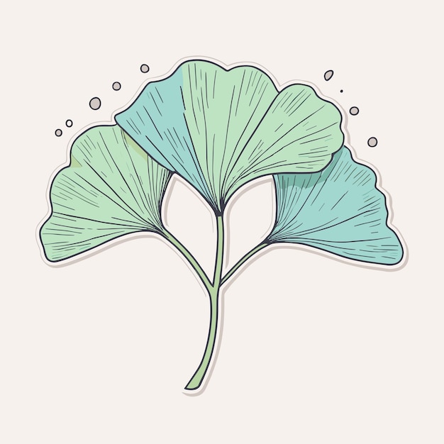 Diseño vectorial de la ilustración de la hoja de Gingko