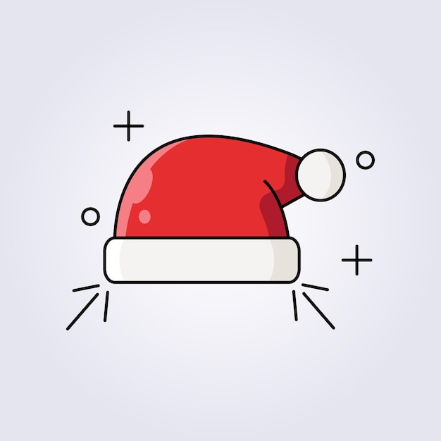 diseño vectorial de la ilustración del icono del sombrero de Santa