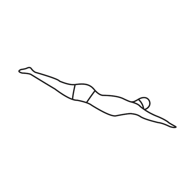 Diseño vectorial de la ilustración de la línea de movimiento de natación
