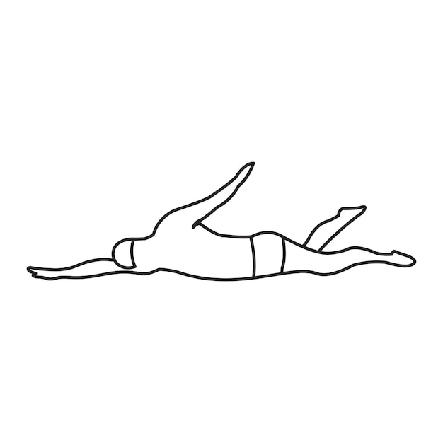 Diseño vectorial de la ilustración de la línea de movimiento de natación