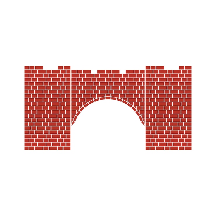 Vector diseño vectorial de la ilustración del logotipo del puente de pared