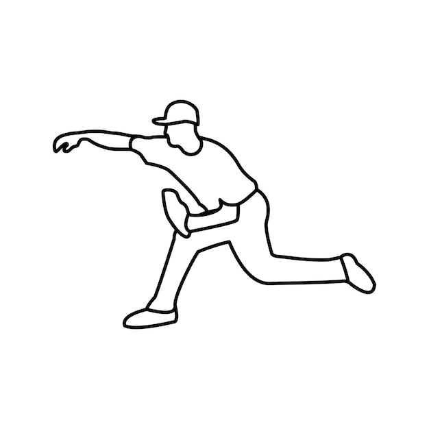 Diseño vectorial de ilustración de movimiento de línea de béisbol