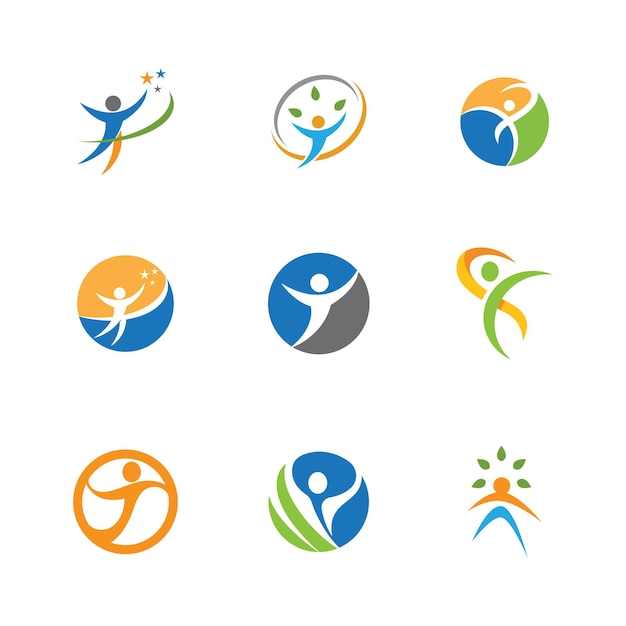 Diseño vectorial de la ilustración del signo del logotipo de carácter humano