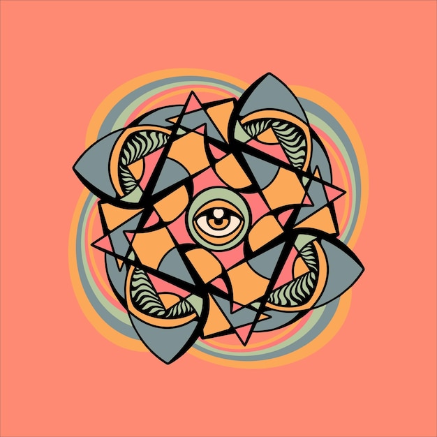 diseño vectorial de ilustración de visión trippy