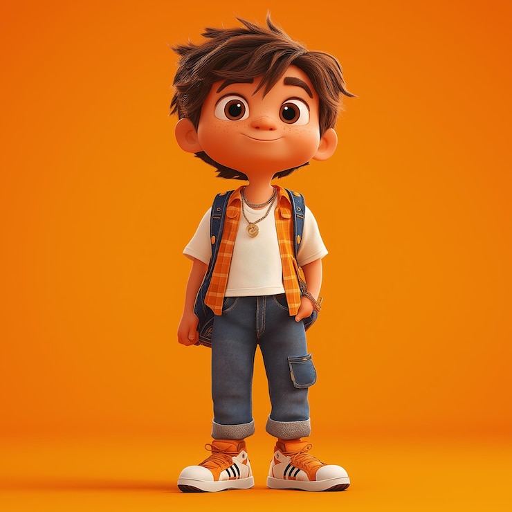 Vector diseño vectorial de ilustraciones animadas en 3d de cartoon boy