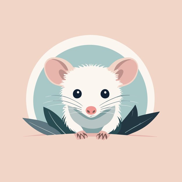 Vector diseño vectorial de ilustraciones de dibujos animados de opossum para niños