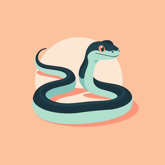 Diseño vectorial de ilustraciones de dibujos animados de serpientes para niños