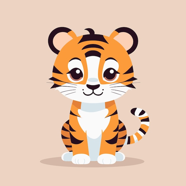 Diseño vectorial de ilustraciones de dibujos animados de tigres