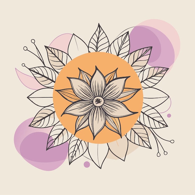 Diseño vectorial de ilustraciones de flores