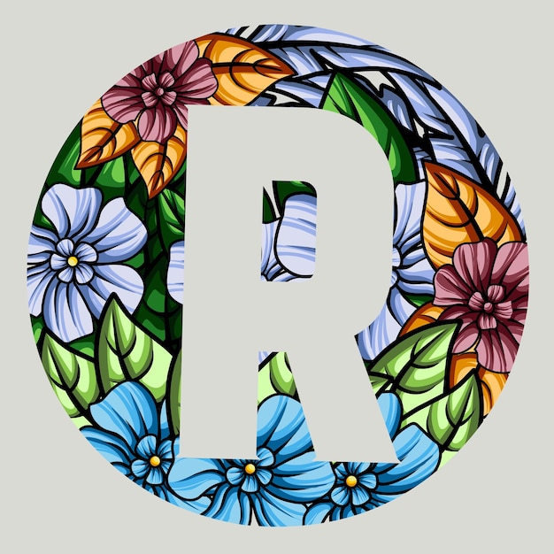 diseño vectorial de ilustraciones de monogramas florales