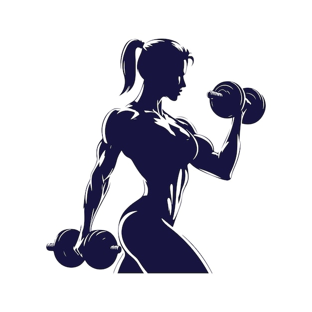 Diseño vectorial de ilustraciones de siluetas de gimnasio y fitness para mujeres