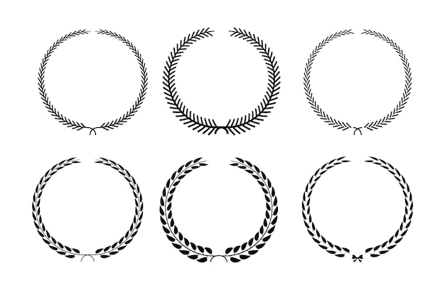 Diseño vectorial de ilustraciones sofisticadas de la corona de laurel