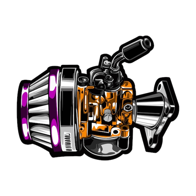 diseño vectorial ilustrador de carburador de carreras
