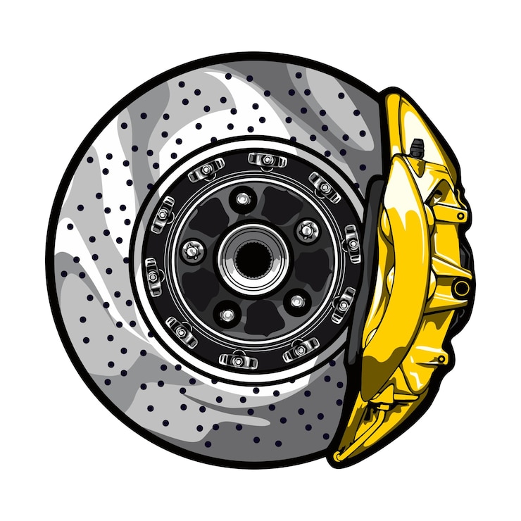 Vector el diseño vectorial del ilustrador de frenos de disco de automóviles deportivos