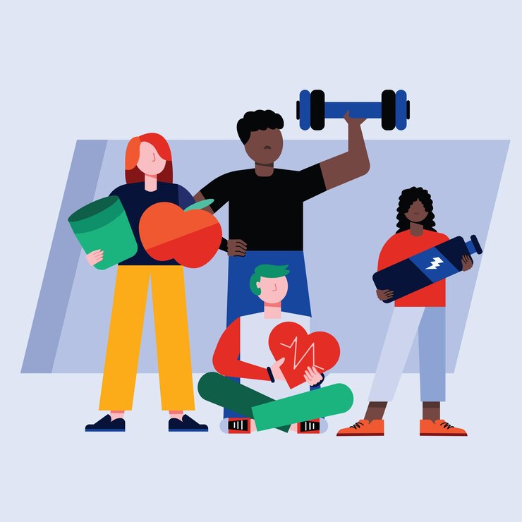 Vector diseño vectorial ilustrativo para la sostenibilidad de la salud