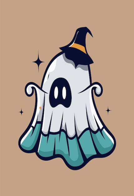 Diseño vectorial de imágenes prediseñadas 2D de fantasma espeluznante de Halloween