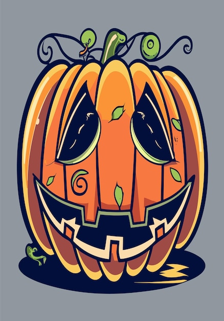 Diseño vectorial de imágenes prediseñadas 2D de Halloween Jack o Lantern