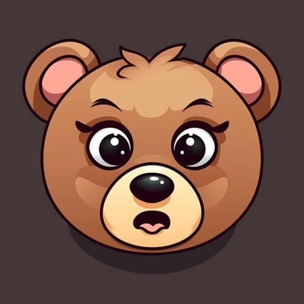 Vector diseño vectorial de imágenes prediseñadas de cara de oso de dibujos animados