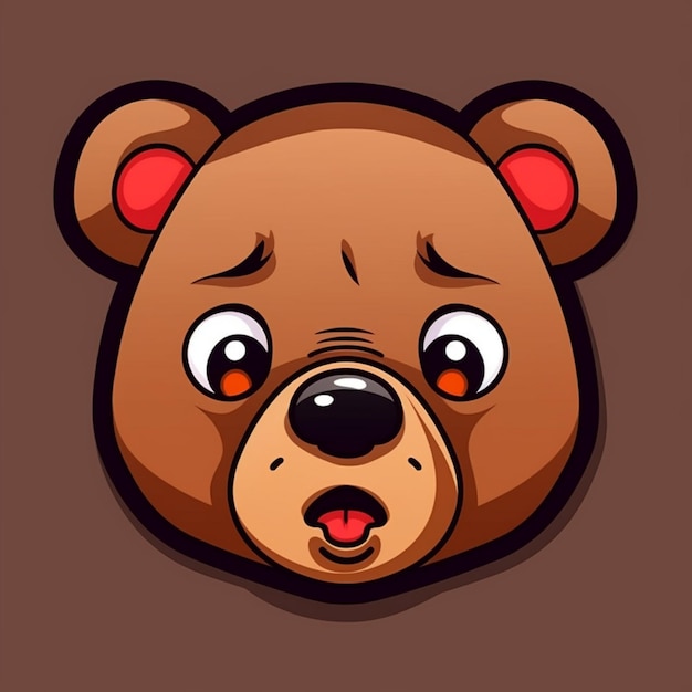 Diseño vectorial de imágenes prediseñadas de cara de oso de dibujos animados