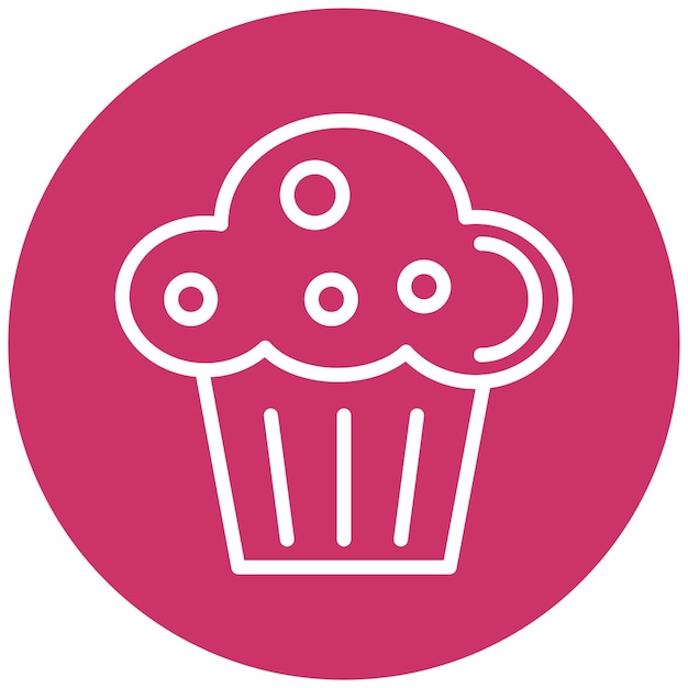 Diseño vectorial del imán del muffin Estilo del icono